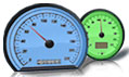 Check available face colors for 1968-1970 Dodge Charger METRIC KPH KMH White Face Gauges