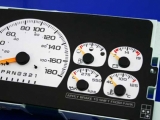 1997-1999 Chevrolet GMC Suburban 180 KMH METRIC White Face Gauges