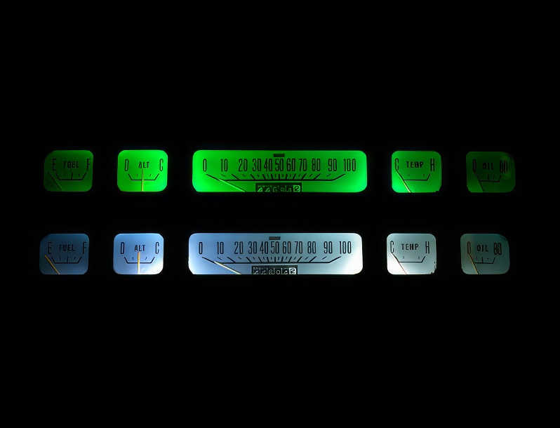 thumbnail image 2 of White Face Gauge Overlays For 1965-1968 Dodge D100 D200 Pickup Truck 2 of 4
