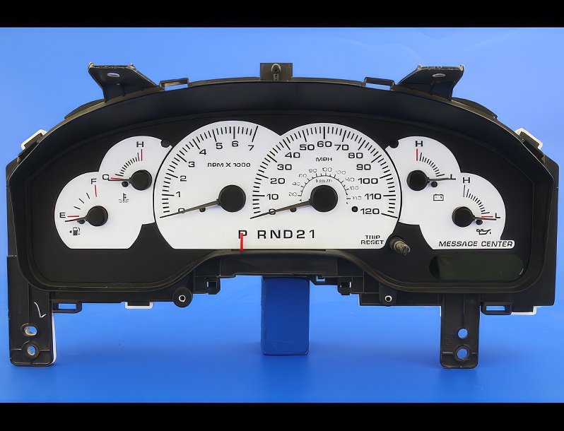 MAC White Faced Black Gauge Inner Overlay Kit For 2000-2003 Ford F150 & Expedition
